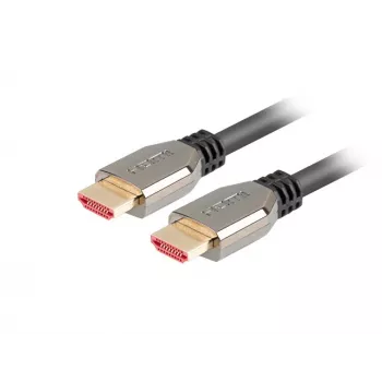 HDMI kabelis LANBERG CA-HDMI-30CU-0018-BK — HDMI 2.1, 1,8 m, 48 Gbit/s, 7680×4320, 240 Hz, ARC, eARC/Ethernet palaikymas