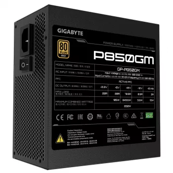GIGABYTE P850GM maitinimo blokas 850 W 20+4 pin ATX ATX Juoda