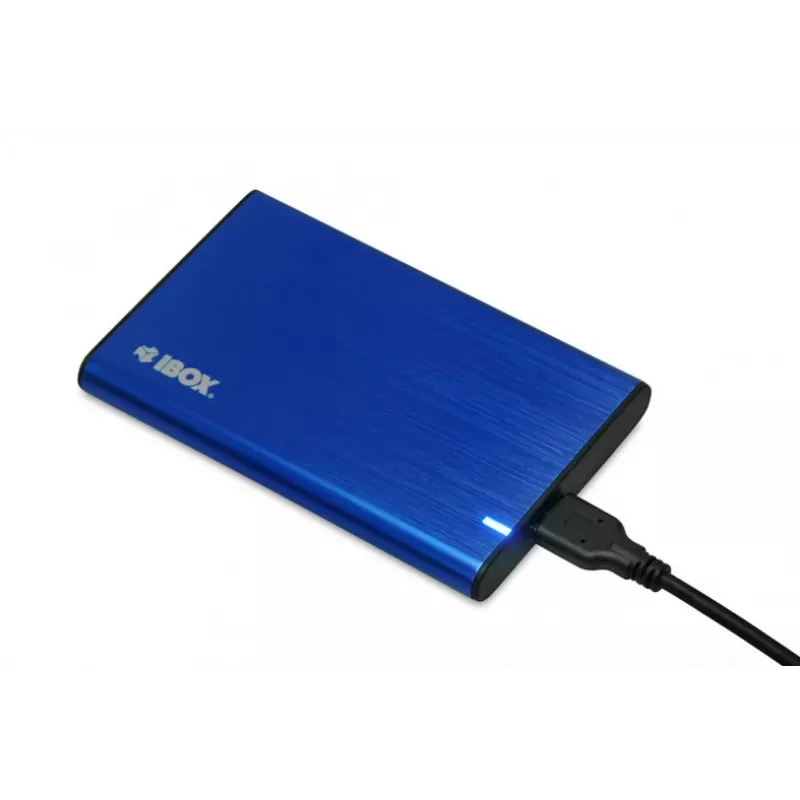 Išorinis HDD/SSD dėklas iBOX HD-05 — 2,5 colio SATA III, USB 3.2 Gen 1 (Micro-USB B), iki 10 TB, mėlynas
