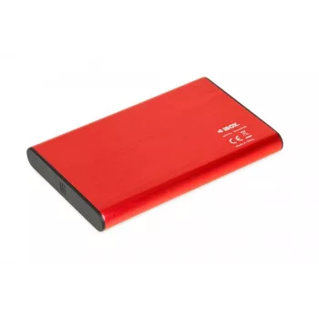 Išorinis dėklas HDD/SSD IBOX HD-05 Raudonas 2.5 colio — USB 3.2 Gen 1 (5 Gbit/s), JMicron JMS578, iki 10 TB