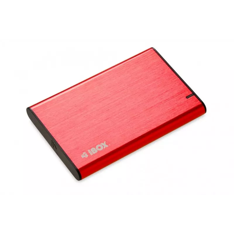 Išorinis dėklas HDD/SSD IBOX HD-05 Raudonas 2.5 colio — USB 3.2 Gen 1 (5 Gbit/s), JMicron JMS578, iki 10 TB