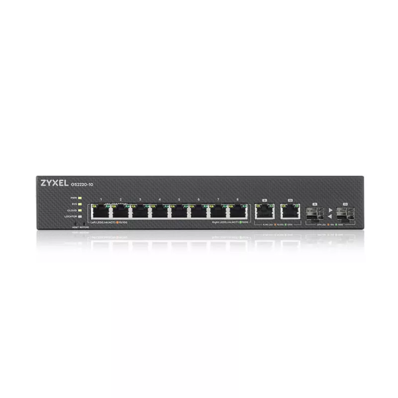 Zyxel GS2220-10-EU0101F valdomas L2 Gigabit Ethernet tinklo jungiklis (10/100/1000) juodas