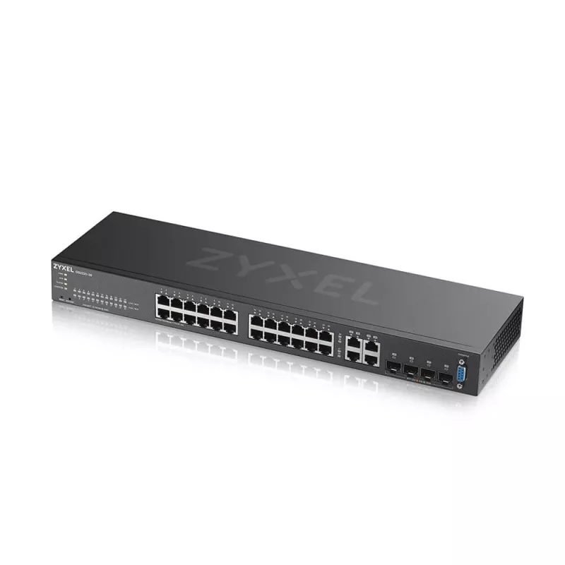 Zyxel GS2220-28-EU0101F valdomas L2 Gigabit Ethernet tinklo jungiklis (24 prievadai, 10/100/1000) juodas