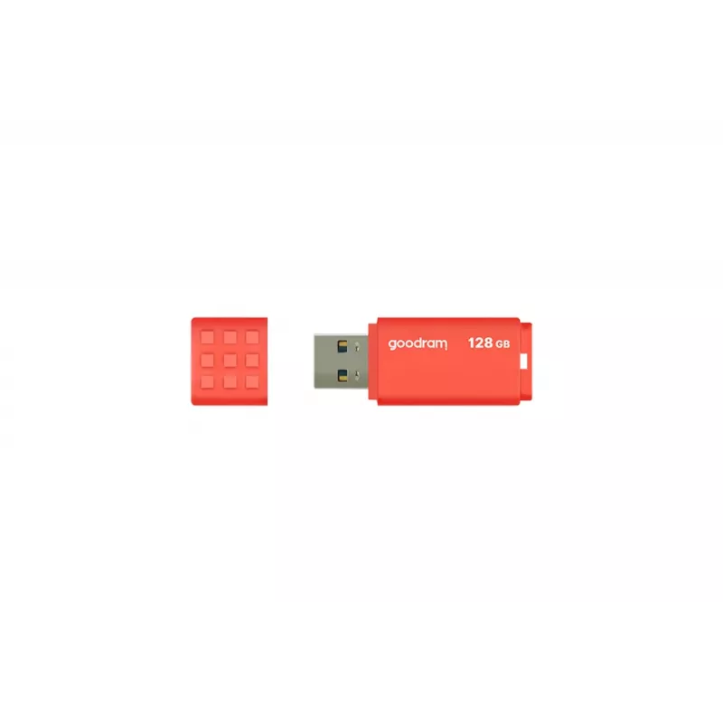USB atmintukas GOODRAM UME3 128 GB USB Type-A 3.2 Gen 1, oranžinis, su dangteliu, 60/20 MB/s