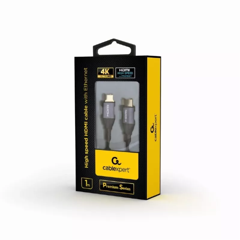 Gembird CCBP-HDMI-1M Premium HDMI kabelis su Ethernet, 1 m, pilkas