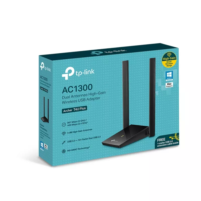 Belaidis adapteris TP-Link Archer T4U Plus dviejų juostų Wi-Fi 5