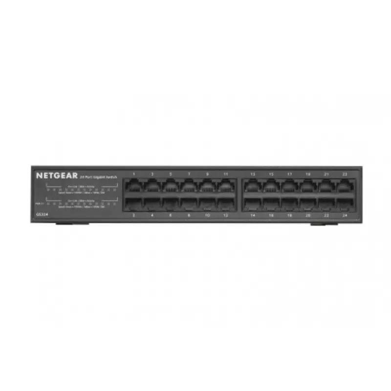 NETGEAR GS324 nevaldomas Gigabit Ethernet (10/100/1000) jungiklis, juodas