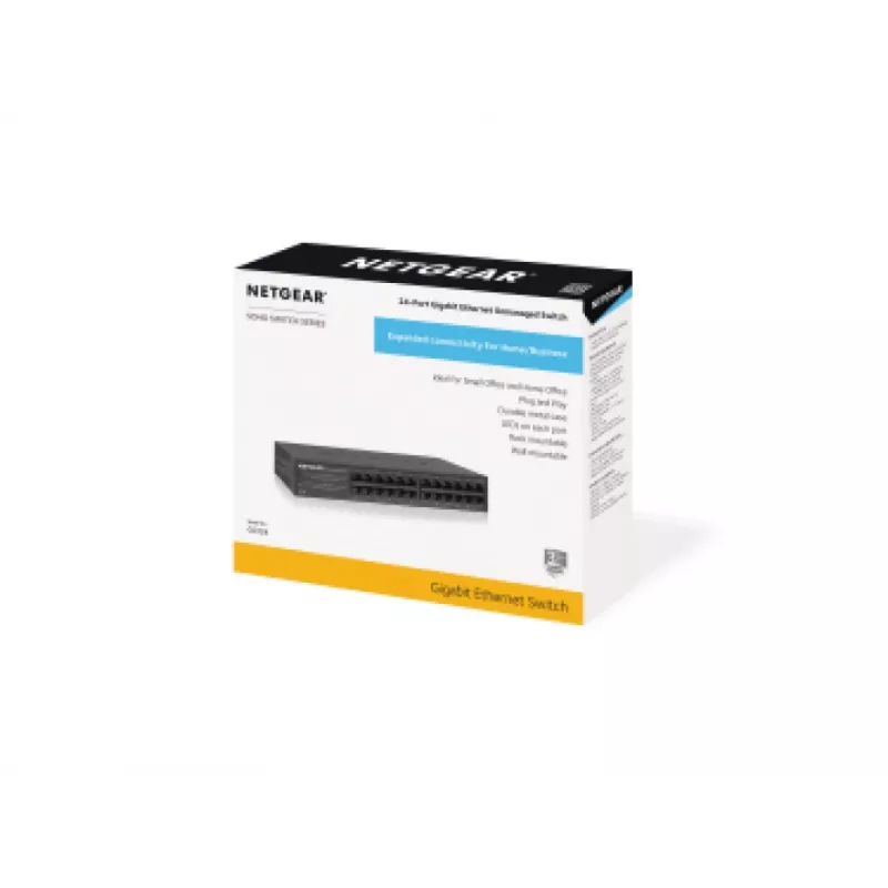 NETGEAR GS324 nevaldomas Gigabit Ethernet (10/100/1000) jungiklis, juodas