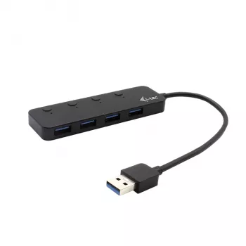 USB šakotuvas i-tec USB 3.0 Metal HUB 4 prievadai su atskirais įjungimo/išjungimo mygtukais