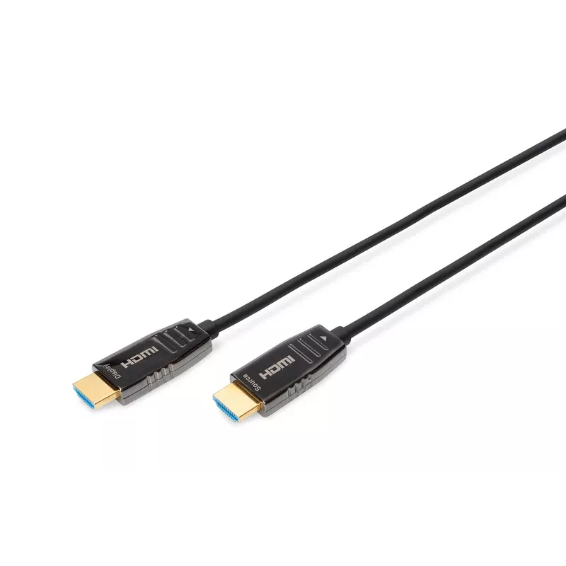 DIGITUS HDMI AOC hibridinis šviesolaidinis laidas, tipo A kištukas/kištukas, 10 m, UHD 8K@60Hz, CE, juodos spalvos