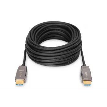 DIGITUS HDMI AOC hibridinis šviesolaidinis laidas, Type A M/M, 15m, UHD 8K@60Hz, CE, juodas