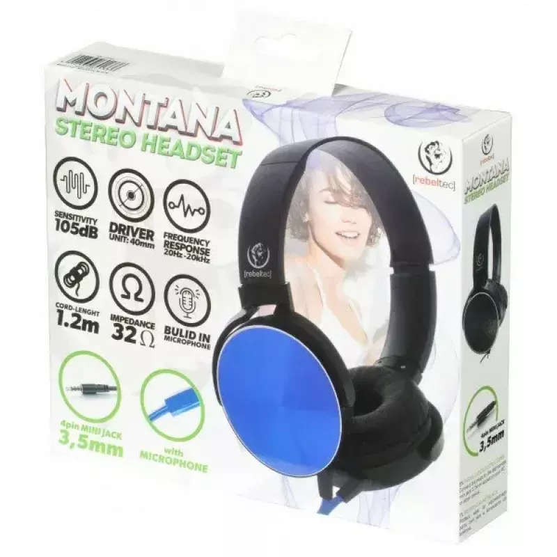 Stereo ausinės Rebeltec MONTANA BLU