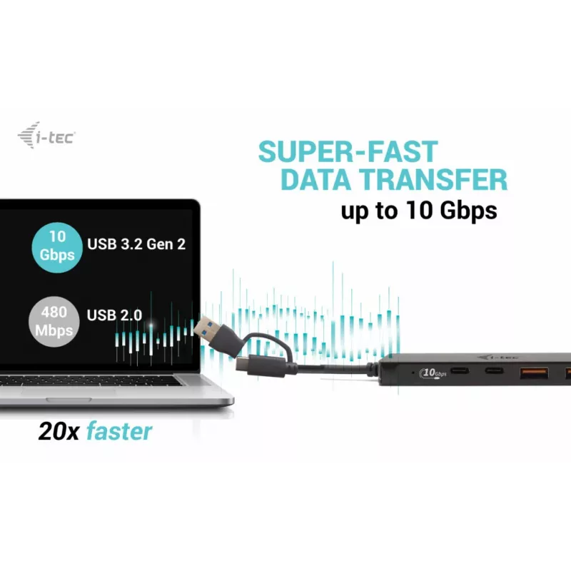 i-tec Metal USB-A/USB-C HUB 2x USB 3.0 + 2x USB-C (10 Gbps)