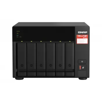 QNAP TS-673A NAS bokštas Ryzen Embedded V1500B 8 GB DDR4 0 TB QNAP Turbo System juodas