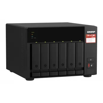 QNAP TS-673A NAS bokštas Ryzen Embedded V1500B 8 GB DDR4 0 TB QNAP Turbo System juodas