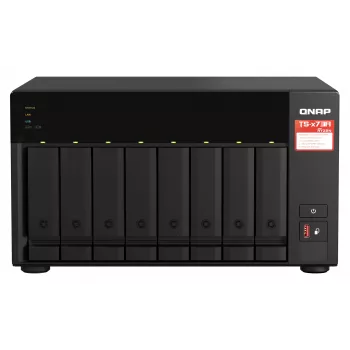 QNAP TS-873A NAS bokštinis serveris Ryzen Embedded V1500B 8 GB DDR4 0 TB QNAP Turbo System juodas