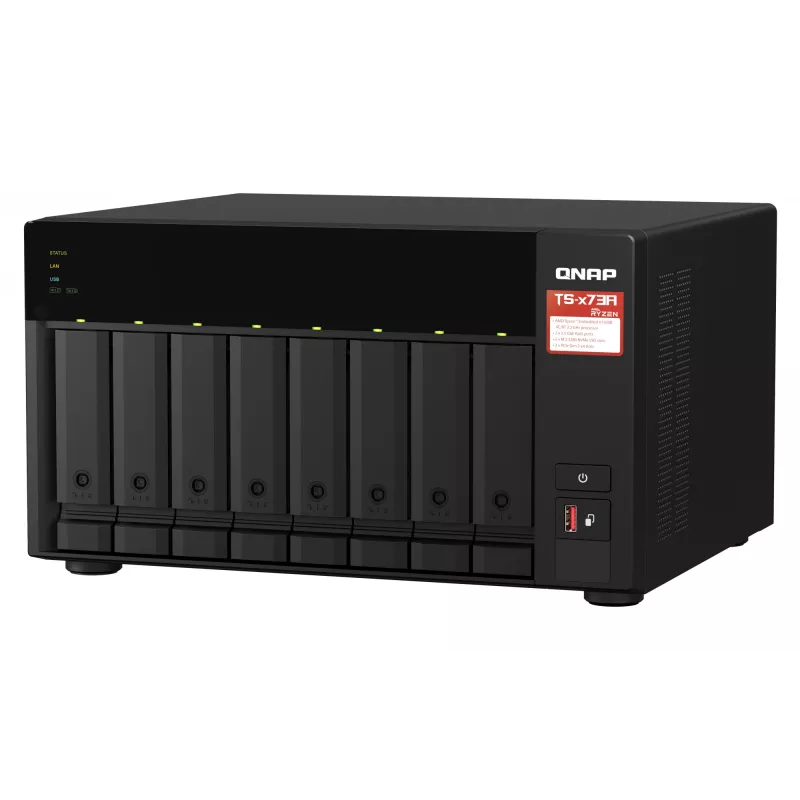 QNAP TS-873A NAS bokštinis serveris Ryzen Embedded V1500B 8 GB DDR4 0 TB QNAP Turbo System juodas