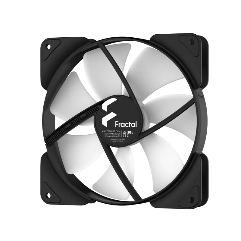 FRACTAL DESIGN Aspect 14 RGB Pwm ventiliatorius juodas rėmas