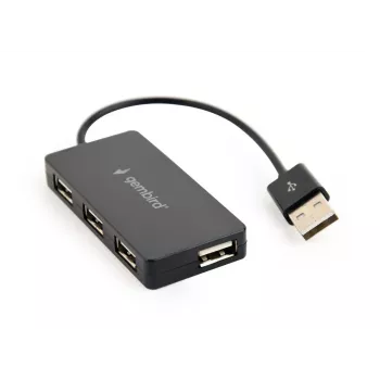 USB šakotuvas Gembird UHB-U2P4-04 — 4 prievadai USB 2.0, juodas, 480 Mbit/s