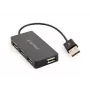 USB šakotuvas Gembird UHB-U2P4-04 — 4 prievadai USB 2.0, juodas, 480 Mbit/s