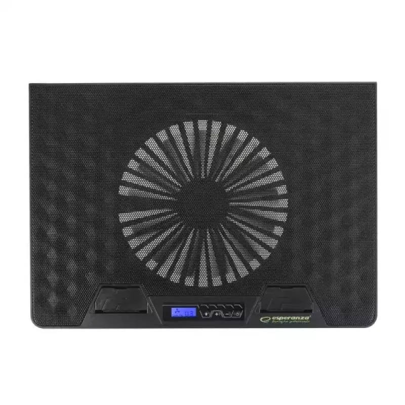 Aušinimo stovas nešiojamam kompiuteriui ESPERANZA EGC101 – 1 ventiliatorius 18 cm, 76 cfm, 800 RPM, 5 aukščio padėtys, LCD, USB maitinimas