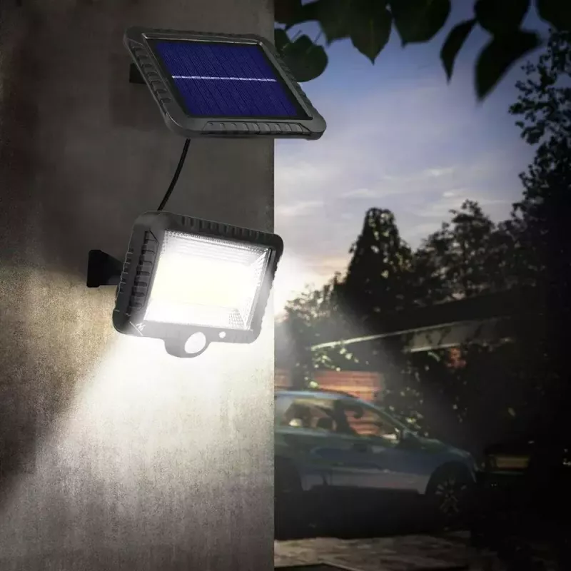 LED lauko saulės prožektorius MACLEAN MCE438, 5W, 400 lm, IP44, Li-Ion 5,2V, sieninis, balta šviesa, juodas