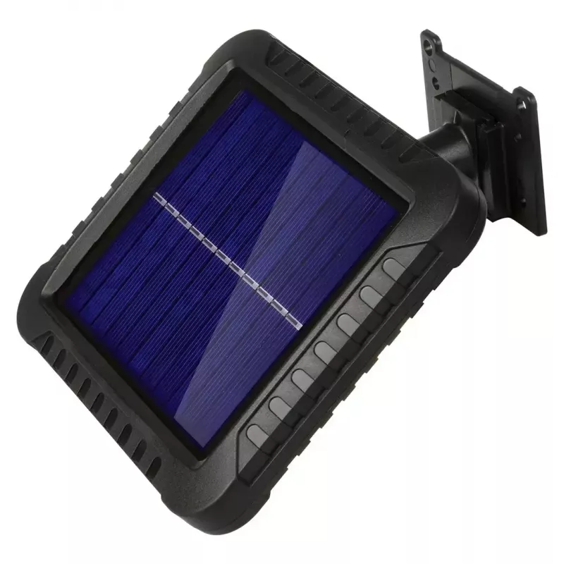 LED lauko saulės prožektorius MACLEAN MCE438, 5W, 400 lm, IP44, Li-Ion 5,2V, sieninis, balta šviesa, juodas