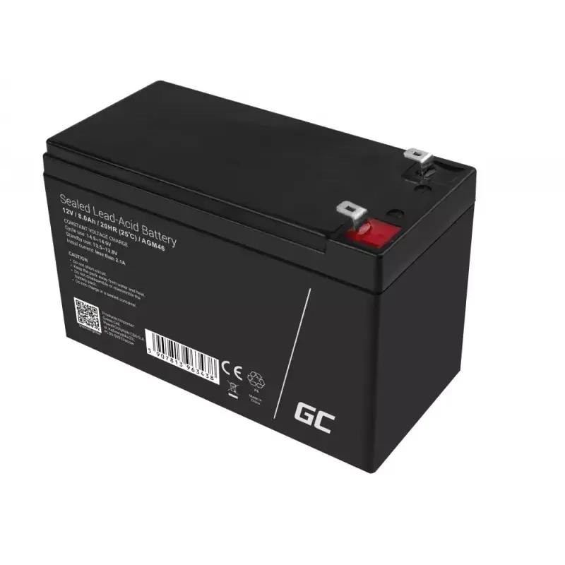 Įkraunama 12V sandarioji švino rūgšties baterija Green Cell AGM46, 8000 mAh, 2,15 kg, VRLA