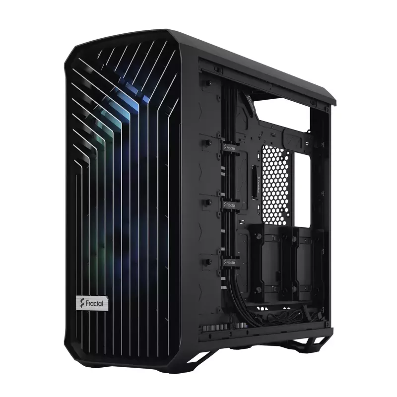 PC korpusas Fractal Design Torrent Tower Black – ATX/EATX/ITX, 2x180mm priekiniai ventiliatoriai, 2x3,5 colio ir 4x2,5 colio diskų vietos, grūdintas stiklas