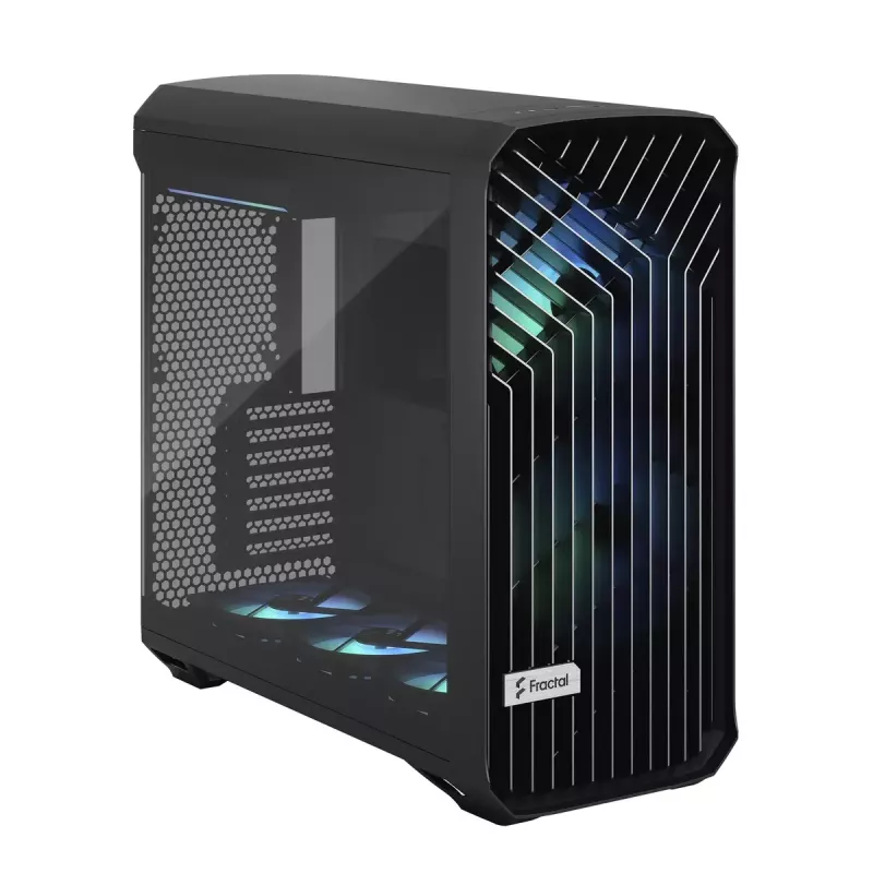 PC korpusas Fractal Design Torrent Tower Black – ATX/EATX/ITX, 2x180mm priekiniai ventiliatoriai, 2x3,5 colio ir 4x2,5 colio diskų vietos, grūdintas stiklas