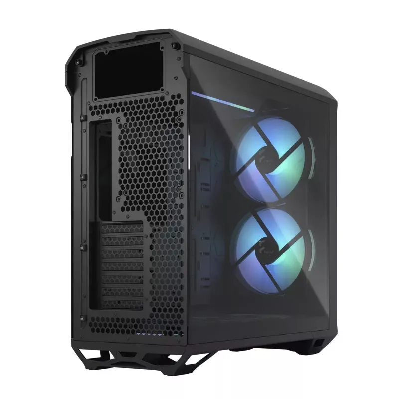 PC korpusas Fractal Design Torrent Tower Black – ATX/EATX/ITX, 2x180mm priekiniai ventiliatoriai, 2x3,5 colio ir 4x2,5 colio diskų vietos, grūdintas stiklas
