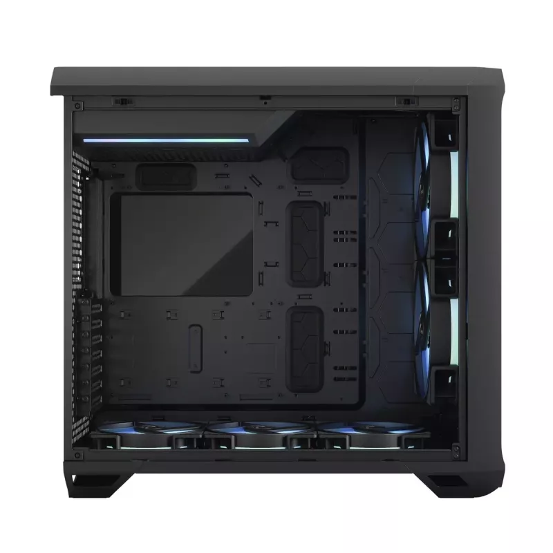 PC korpusas Fractal Design Torrent Tower Black – ATX/EATX/ITX, 2x180mm priekiniai ventiliatoriai, 2x3,5 colio ir 4x2,5 colio diskų vietos, grūdintas stiklas