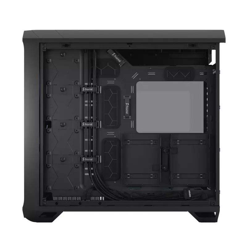 PC korpusas Fractal Design Torrent Tower Black – ATX/EATX/ITX, 2x180mm priekiniai ventiliatoriai, 2x3,5 colio ir 4x2,5 colio diskų vietos, grūdintas stiklas