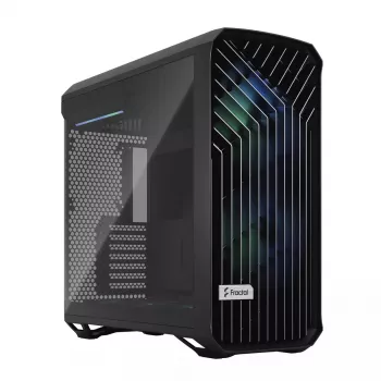 PC korpusas Fractal Design Torrent Tower Black – ATX/EATX/ITX, 2x180mm priekiniai ventiliatoriai, 2x3,5 colio ir 4x2,5 colio diskų vietos, grūdintas stiklas