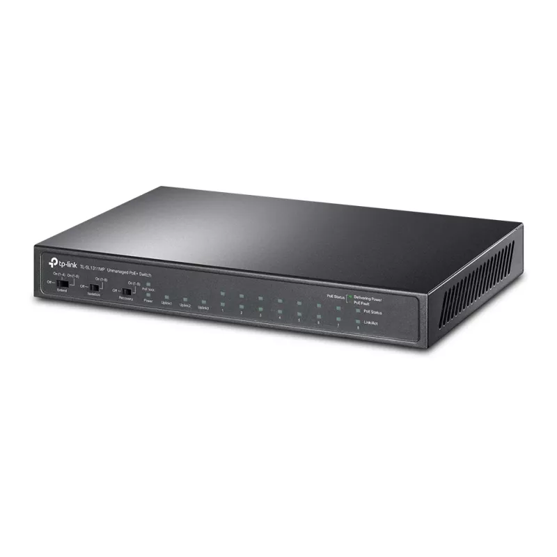 TP-Link TL-SL1311MP 8 prievadų 10/100Mbps + 3 prievadų Gigabit stalinis komutatorius su 8 PoE+ prievadais