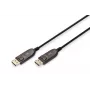 DIGITUS DisplayPort AOC hibridinis šviesolaidinis laidas M/M UHD 8K@60Hz, CE, juodas 15m