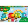 LEGO DUPLO skaičių traukinukas 10954 – ankstyvojo mokymosi traukinys su sunumeruotais vagonėliais skaičiavimui ir rūšiavimui