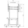 Nešiojamas plokščiaekranis grindinis stovas TECHLY Signage Display Mount ICA-TR30 – 55–100 colių, VESA 1200x600, 150 kg, ratukai, juodas