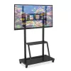 Nešiojamas plokščiaekranis grindinis stovas TECHLY Signage Display Mount ICA-TR30 – 55–100 colių, VESA 1200x600, 150 kg, ratukai, juodas