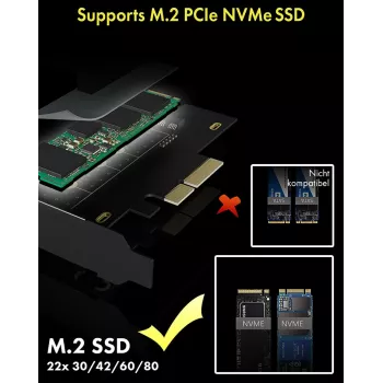 ICY BOX IB-PCI208-HS vidinė M.2 adapterio kortelė