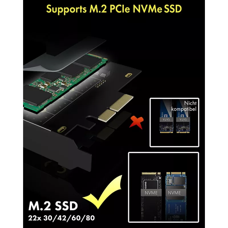 ICY BOX IB-PCI208-HS vidinė M.2 adapterio kortelė