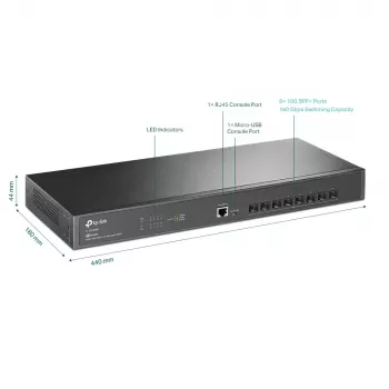 TP-Link Omada 8 prievadų 10GE SFP+ L2+ valdomas jungiklis