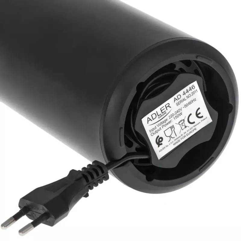 Kavos malūnėlis Adler AD4446BS – 150 W, nerūdijančio plieno girnos, 75 g pupelių talpa, juodas
