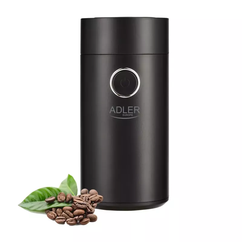 Kavos malūnėlis Adler AD4446BS – 150 W, nerūdijančio plieno girnos, 75 g pupelių talpa, juodas