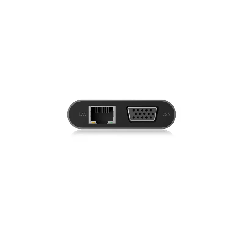 ICY BOX IB-DK4040-CPD Laidinis USB 3.2 Gen 1 (3.1 Gen 1) Type-C dokų stotelė, antracitinė, juoda