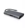 ICY BOX IB-DK4040-CPD Laidinis USB 3.2 Gen 1 (3.1 Gen 1) Type-C dokų stotelė, antracitinė, juoda