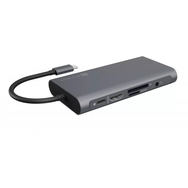 ICY BOX IB-DK4040-CPD Laidinis USB 3.2 Gen 1 (3.1 Gen 1) Type-C dokų stotelė, antracitinė, juoda