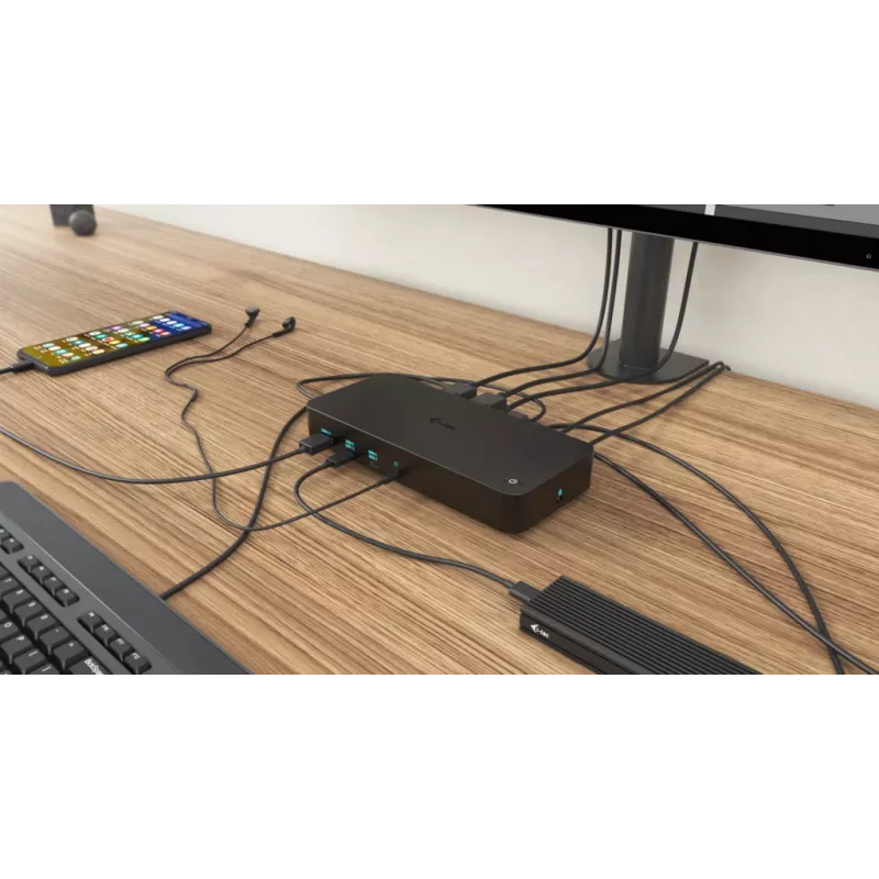 i-tec USB 3.0 / USB-C / Thunderbolt 3x 4K dokų stotelė su Power Delivery 100W
