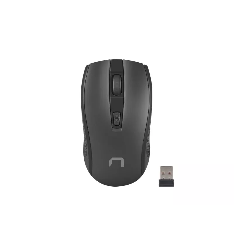 Belaidė optinė pelė NATEC Jay 2 RF — 2,4 GHz, 1600 DPI, ambidekstrinė, 4 mygtukai, juoda
