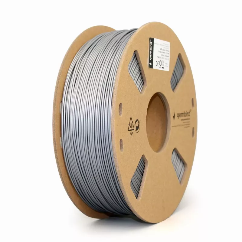 GEMBIRD ABS gijos – sidabrinė – 1,75 mm – 1 kg
